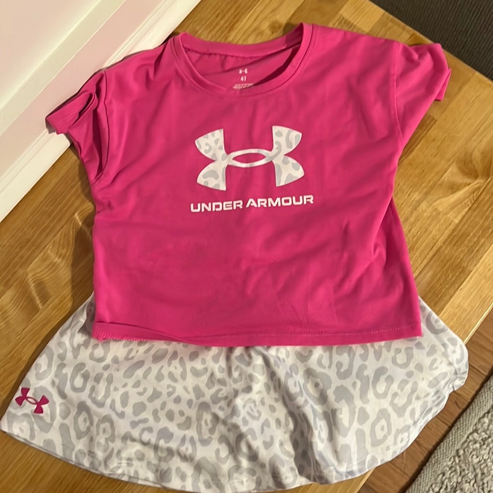 Under armour matching set -pink tee and skort